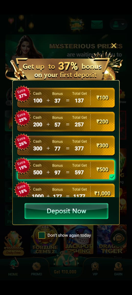 M77 Game First Deposit Bonus